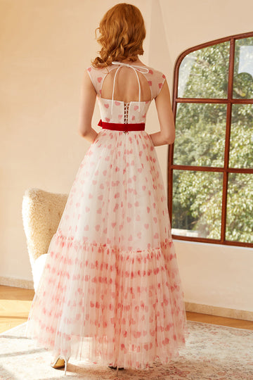 Princess A Line Sweetheart Long Ball Dress with Bowknot